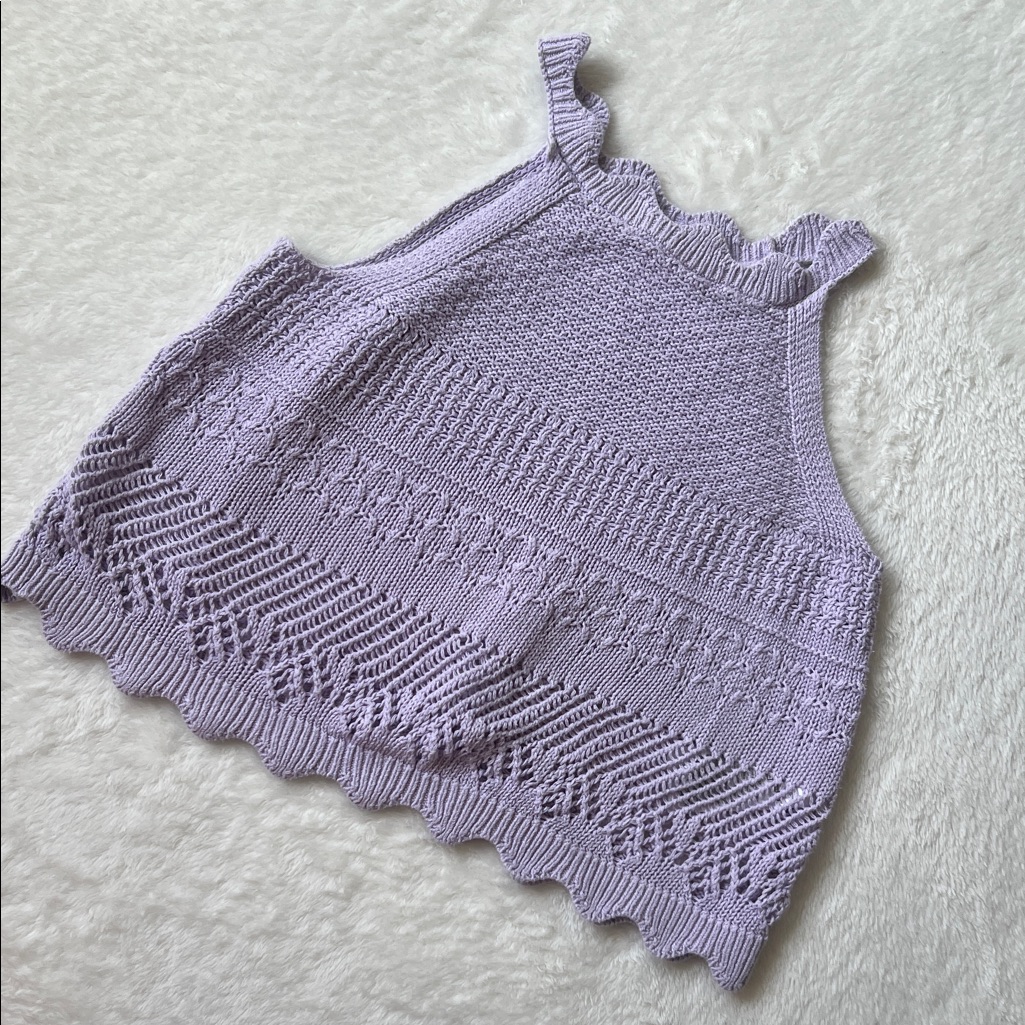 Old Navy Lavender Knit Crochet Ruffled Halter Top